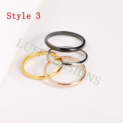 10pcs Gold Thin Ring, Dainty Ring, Gold Minimalist Ring, Stacking Ring, Simple Matte Ring, 18K Gold Stainless Steel Ring, Wedding Band Ring