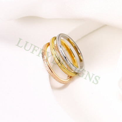 10pcs Gold Thin Ring, Dainty Ring, Gold Minimalist Ring, Stacking Ring, Simple Matte Ring, 18K Gold Stainless Steel Ring, Wedding Band Ring