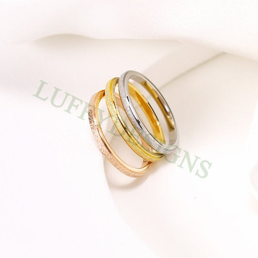 10pcs Gold Thin Ring, Dainty Ring, Gold Minimalist Ring, Stacking Ring, Simple Matte Ring, 18K Gold Stainless Steel Ring, Wedding Band Ring