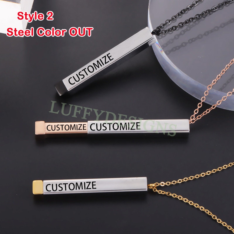 Hidden Message Necklace, 3d Secret Message Necklace, Personalized Anniversary, Birthday Gift Ideas for Women, Personalized Name Bar Necklace