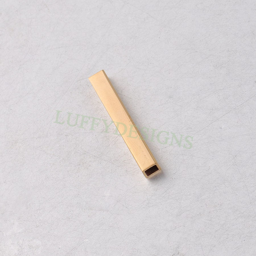 10pcs Rectangle Beads 17x5mm, Gold Beads, Geometric Beads, Rectangle Spacer Beads Charm for Bracelet Necklace Supply, 18K Gold plated Steel