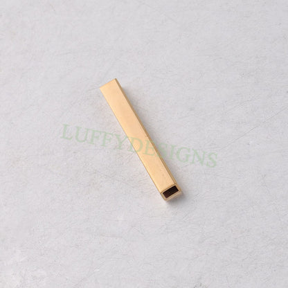 10pcs Rectangle Beads 17x5mm, Gold Beads, Geometric Beads, Rectangle Spacer Beads Charm for Bracelet Necklace Supply, 18K Gold plated Steel