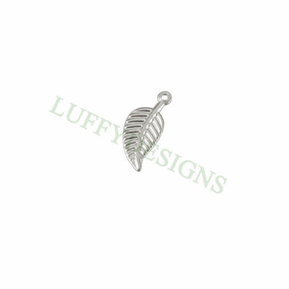 50pcs 14x6mm Stainless Steel Leaf Charm Pendants, Leaf Pendants, Leaf Pendant Links, Single Holes Leaf Supplies, Jewelry Findings