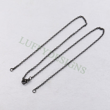 10Pcs Half Finished Necklace, Flat Oval Cable Chain With 2 Jump Rings, 18k Gold /Rose Gold plated 316L Stainless Steel, Necklace Supplies