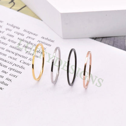 10pcs Gold Thin Ring, Dainty Ring, Gold Minimalist Ring, Stacking Ring, Simple Matte Ring, 18K Gold Stainless Steel Ring, Wedding Band Ring