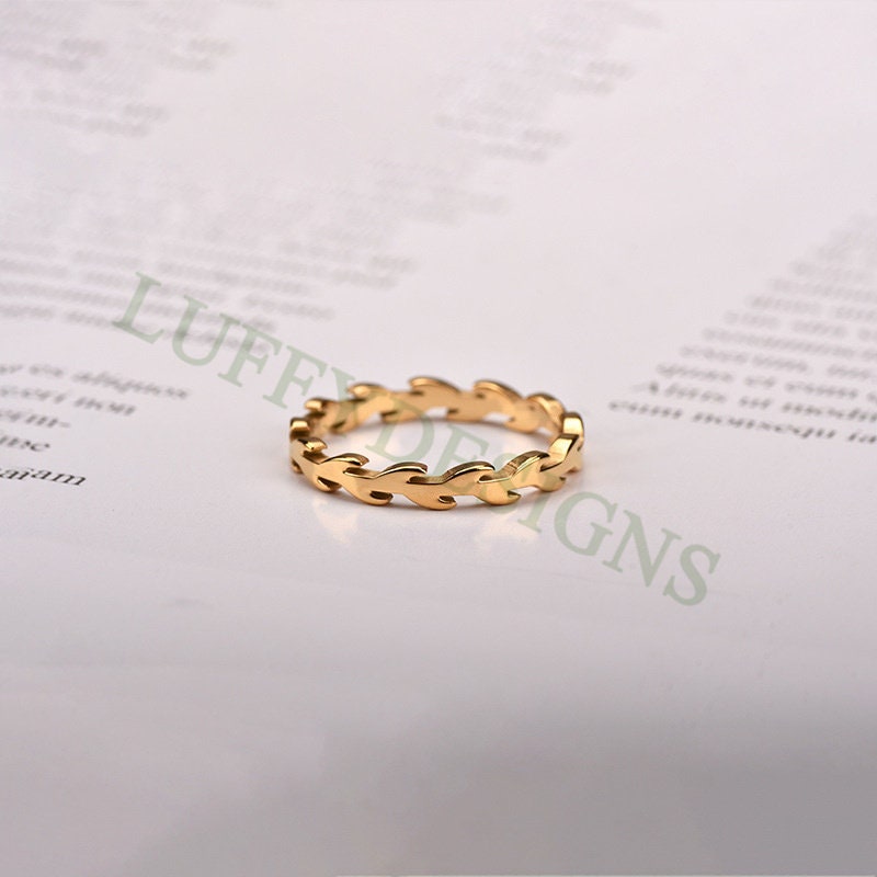 5pcs Olive Leaves Ring, Vine Plant Ring, Leaves Jewelry, Simple Leaves Ring, Dainty Delicate Ring, Gold Minimalist Ring, Gold Steel Ring