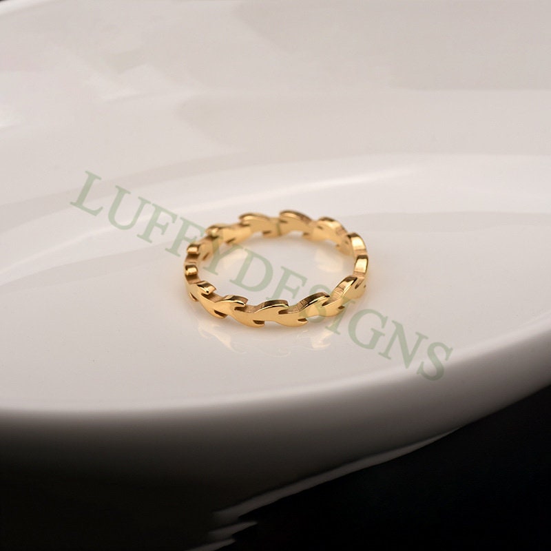 5pcs Olive Leaves Ring, Vine Plant Ring, Leaves Jewelry, Simple Leaves Ring, Dainty Delicate Ring, Gold Minimalist Ring, Gold Steel Ring
