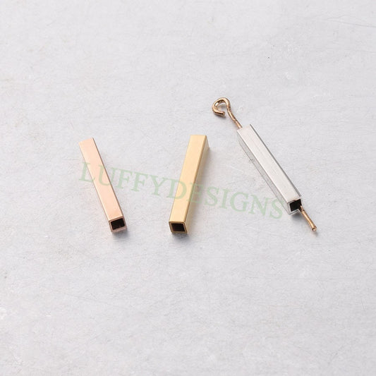 10pcs Rectangle Beads 17x5mm, Gold Beads, Geometric Beads, Rectangle Spacer Beads Charm for Bracelet Necklace Supply, 18K Gold plated Steel