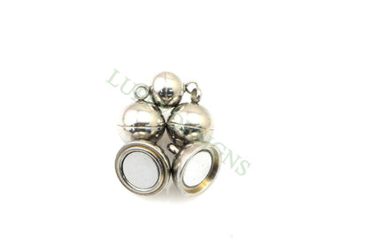 10pcs Strong Ball Magnetic Clasps, Necklace/Bracelet Magnetic Clasp Closure, 18K Gold Plated 304 Stainless Steel, Round Magnetic Clasp, 8mm