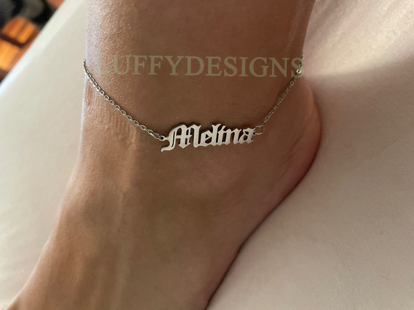 Personalized Anklet, Custom Name Anklet, Gold Name Anklet, Customized Initial Anklet Gift, Summer Beach Anklet, Birthday Gifts for Her