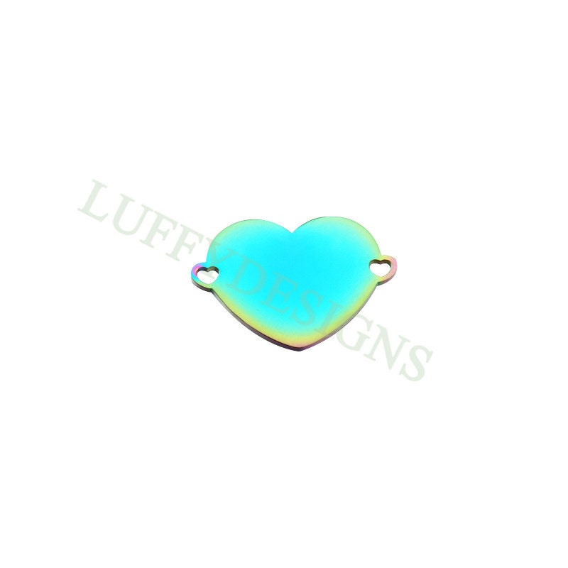 10pcs Heart Charms with Heart Loops, Large Love Charm, Gold /Rose Gold Stainless Steel Heart, Heart Charms Pendant, Love Charms Connector