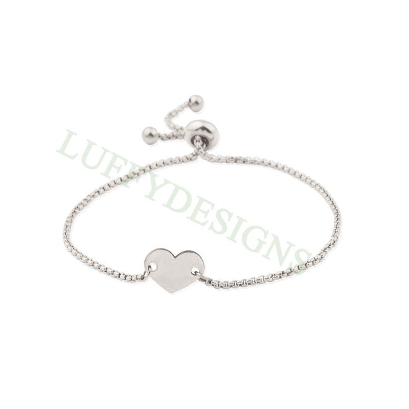 5pcs Heart Bracelet Blank, Heart Bracelet Supplies, Gold Stainless Steel Blanks