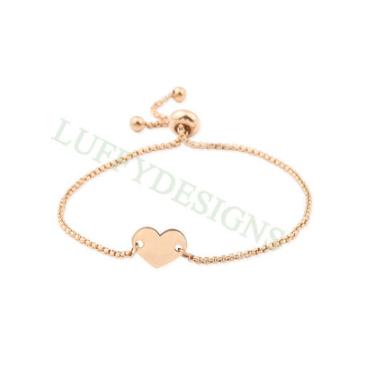 5pcs Heart Bracelet Blank, Heart Bracelet Supplies, Gold Stainless Steel Blanks