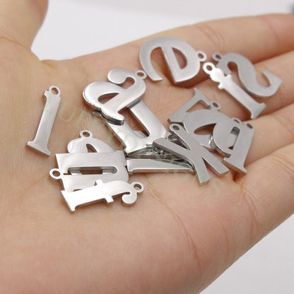 Lowercase Letter Charm 17mm, Alphabet Charm Pendant, Gold Letter Charm, 26 Letters Initial Charms, Gold Plated Stainless Steel,High Polished