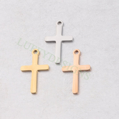 10pcs Cross Charm, Gold Cross Pendant, Christian Pendant, Communion Charm, Jesus Charm, Christian Charm,Catholic Charm,Mirror Polished Cross