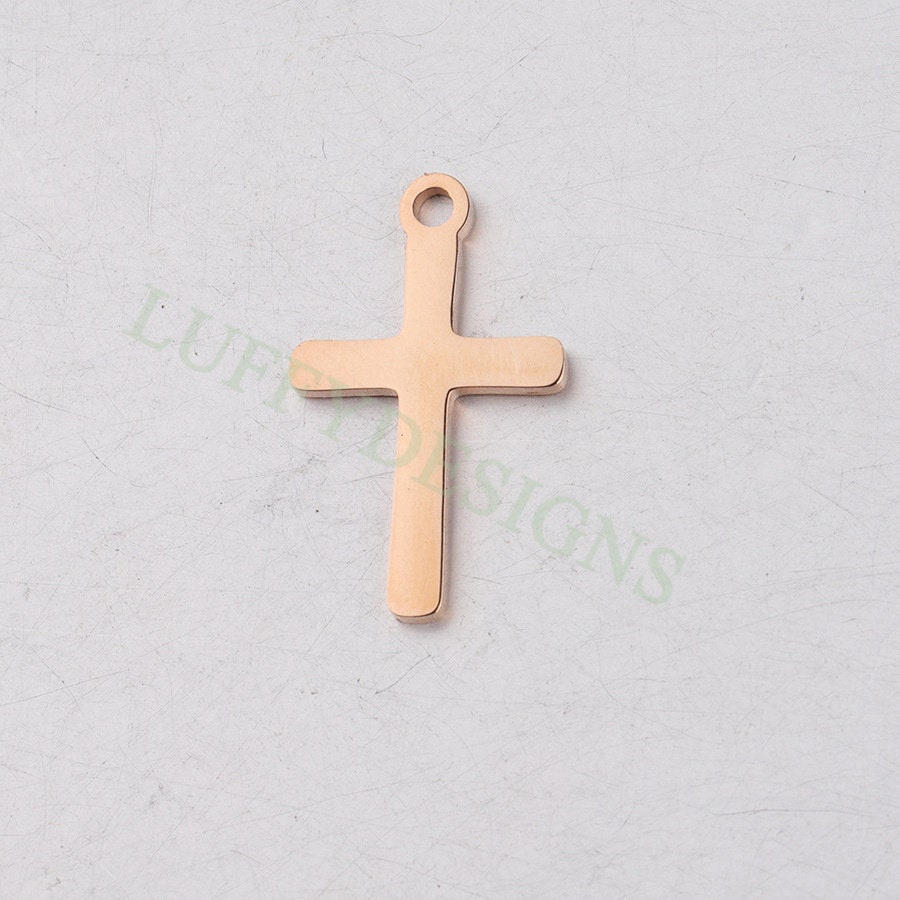 10pcs Cross Charm, Gold Cross Pendant, Christian Pendant, Communion Charm, Jesus Charm, Christian Charm,Catholic Charm,Mirror Polished Cross