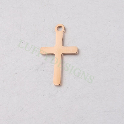 10pcs Cross Charm, Gold Cross Pendant, Christian Pendant, Communion Charm, Jesus Charm, Christian Charm,Catholic Charm,Mirror Polished Cross