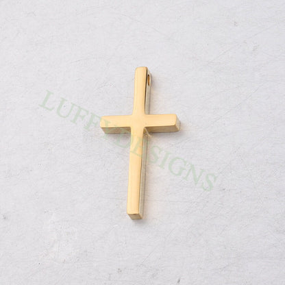 10pcs Cross Bead Charms, Gold Steel Cross Beads, Jewelry Making Supplies, Communion Findings, Jesus Charm, Christian Charm, Catholic Charm
