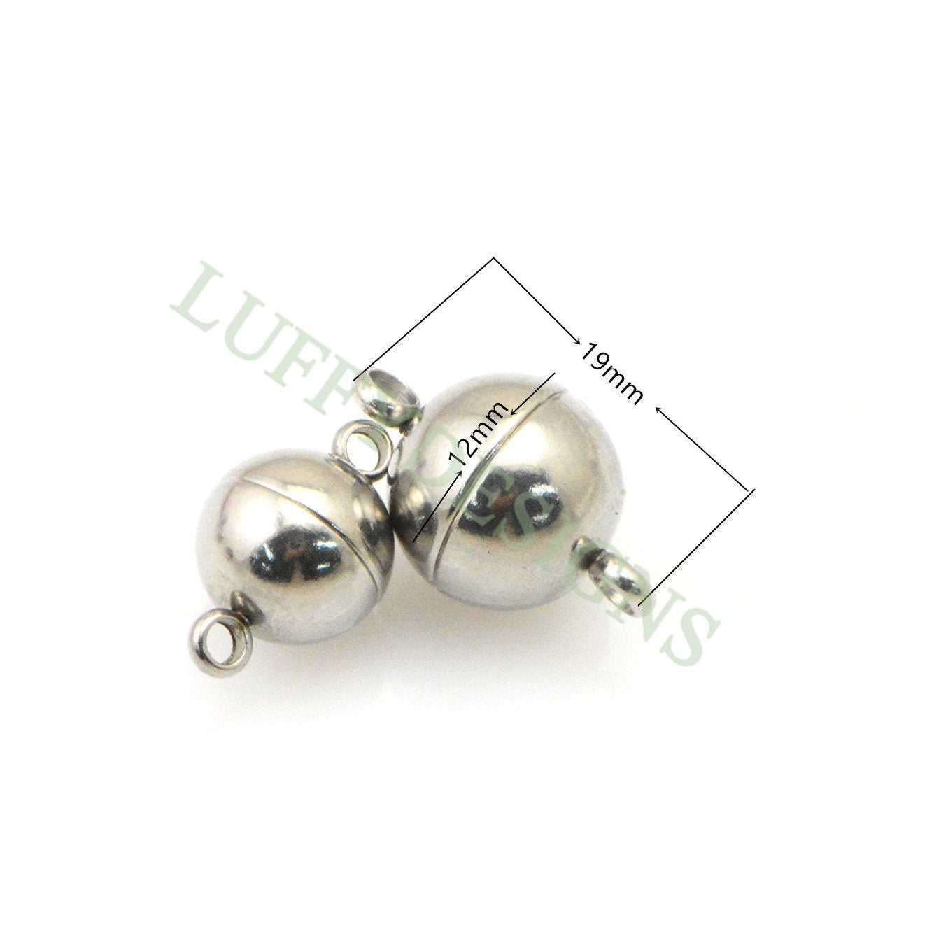 10pcs Strong Ball Magnetic Clasps, Necklace/Bracelet Magnetic Clasp Closure, 18K Gold Plated 304 Stainless Steel, Round Magnetic Clasp, 8mm