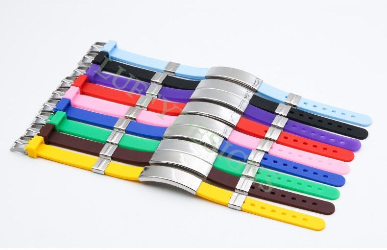 5pcs Medical ID Bracelet, Silicone & Stainless Steel Medical Alert ID Bracelet, Personalized Emergency Bracelet, Adjustable Allergy Bracelet