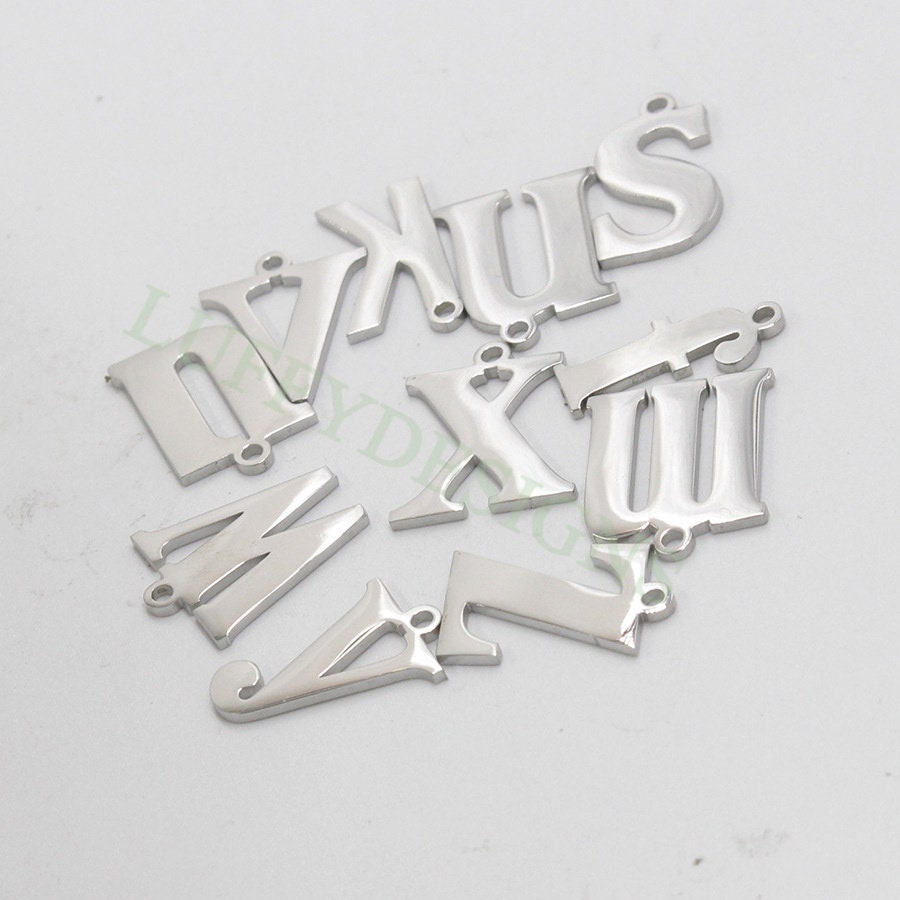 Lowercase Letter Charm 17mm, Alphabet Charm Pendant, Gold Letter Charm, 26 Letters Initial Charms, Gold Plated Stainless Steel,High Polished