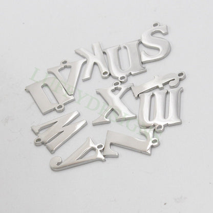 Lowercase Letter Charm 17mm, Alphabet Charm Pendant, Gold Letter Charm, 26 Letters Initial Charms, Gold Plated Stainless Steel,High Polished