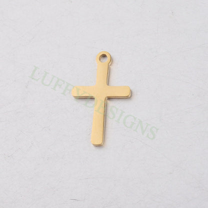 10pcs Cross Charm, Gold Cross Pendant, Christian Pendant, Communion Charm, Jesus Charm, Christian Charm,Catholic Charm,Mirror Polished Cross