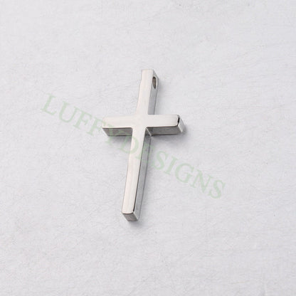 10pcs Cross Bead Charms, Gold Steel Cross Beads, Jewelry Making Supplies, Communion Findings, Jesus Charm, Christian Charm, Catholic Charm