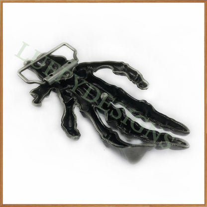 Hand Skeleton Belt Buckle with Zircon, Vintage Skeleton Buckles, Gothic Skeleton Skull Buckles, Devil Hand Belt Buckle, Halloween Buckles