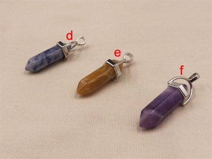 5pcs Hexagonal Crystal Pendant, Crystal Quartz, Healing Crystal, Gemstone Pendant, Natural Stone, Natural Crystal Charm, Real Stone Pendant