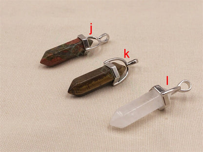 5pcs Hexagonal Crystal Pendant, Crystal Quartz, Healing Crystal, Gemstone Pendant, Natural Stone, Natural Crystal Charm, Real Stone Pendant