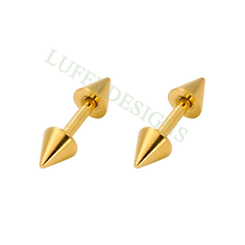 20pcs Dumbbell Earring Piercing, Sharp Stud Earrings For Women or Men, Stainless Steel Earring Findings, Screw Dumbbell Gothic Stud Earrings