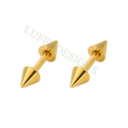 20pcs Dumbbell Earring Piercing, Sharp Stud Earrings For Women or Men, Stainless Steel Earring Findings, Screw Dumbbell Gothic Stud Earrings
