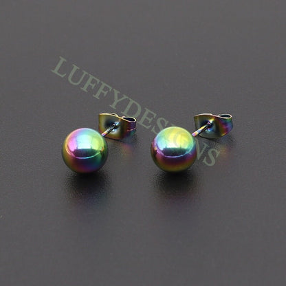20pcs Ball Post Earring, Ball Stud Earring, 316L Stainless Steel Post, 18K Gold Plated, Earring Findings, 2mm /3mm /4mm /5mm /6mm /8mm