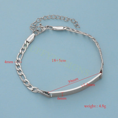 5pcs Bar Bracelet Blank, Bar Bracelet Supplies, Gold Stainless Steel Blanks, Ready to Stampe, DIY Engraving Bracelet, Stamping Blank