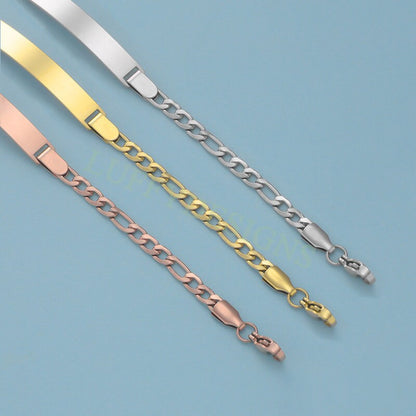 5pcs Bar Bracelet Blank, Bar Bracelet Supplies, Gold Stainless Steel Blanks, Ready to Stampe, DIY Engraving Bracelet, Stamping Blank