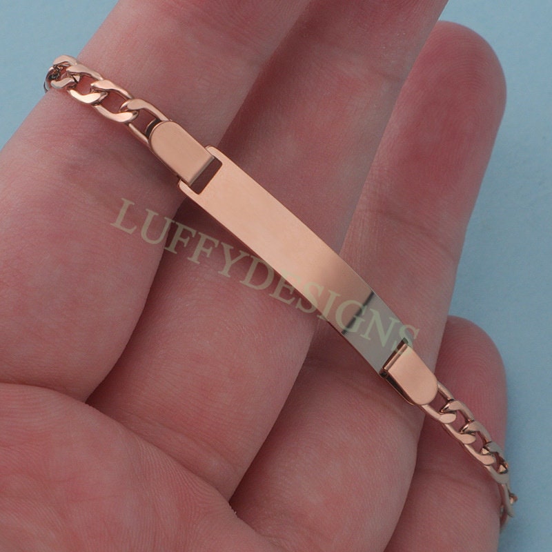 5pcs Bar Bracelet Blank, Bar Bracelet Supplies, Gold Stainless Steel Blanks, Ready to Stampe, DIY Engraving Bracelet, Stamping Blank