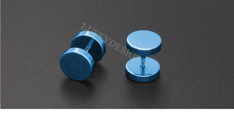 20pcs Dumbbell Earring Piercing, Round Stud Earrings For Women or Men, Stainless Steel Earring Findings, Screw Dumbbell Gothic Stud Earrings