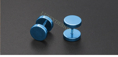 20pcs Dumbbell Earring Piercing, Round Stud Earrings For Women or Men, Stainless Steel Earring Findings, Screw Dumbbell Gothic Stud Earrings