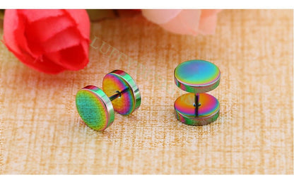 20pcs Dumbbell Earring Piercing, Round Stud Earrings For Women or Men, Stainless Steel Earring Findings, Screw Dumbbell Gothic Stud Earrings