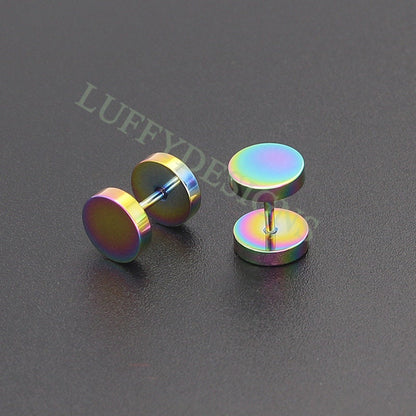 20pcs Dumbbell Earring Piercing, Round Stud Earrings For Women or Men, Stainless Steel Earring Findings, Screw Dumbbell Gothic Stud Earrings