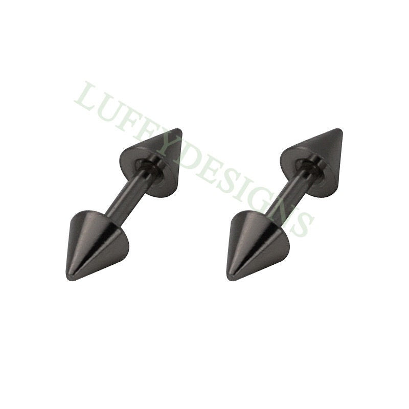 20pcs Dumbbell Earring Piercing, Sharp Stud Earrings For Women or Men, Stainless Steel Earring Findings, Screw Dumbbell Gothic Stud Earrings