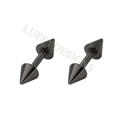 20pcs Dumbbell Earring Piercing, Sharp Stud Earrings For Women or Men, Stainless Steel Earring Findings, Screw Dumbbell Gothic Stud Earrings