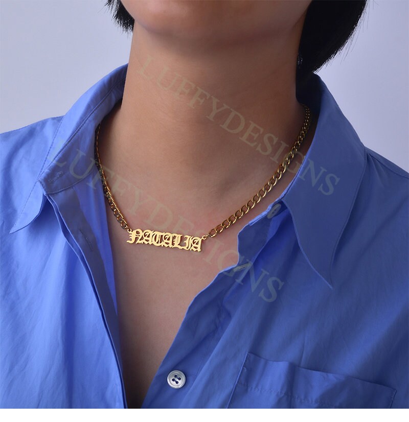 Personalized Name Jewelry, Custom Name Necklace, Custom Word Gifts, Gold Name Necklace, Mens Name Necklace, Monogram Necklace, Gift For Him