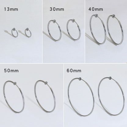10pcs Open Clip Hoop Earrings, Clicker Ring Hoops, Gold plated Stainless Steel, Earring Findings, Round Ring Hoop Earrings, Ear Stud Hoops