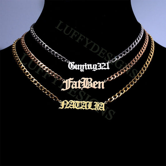 Personalized Name Jewelry, Custom Name Necklace, Custom Word Gifts, Gold Name Necklace, Mens Name Necklace, Monogram Necklace, Gift For Him