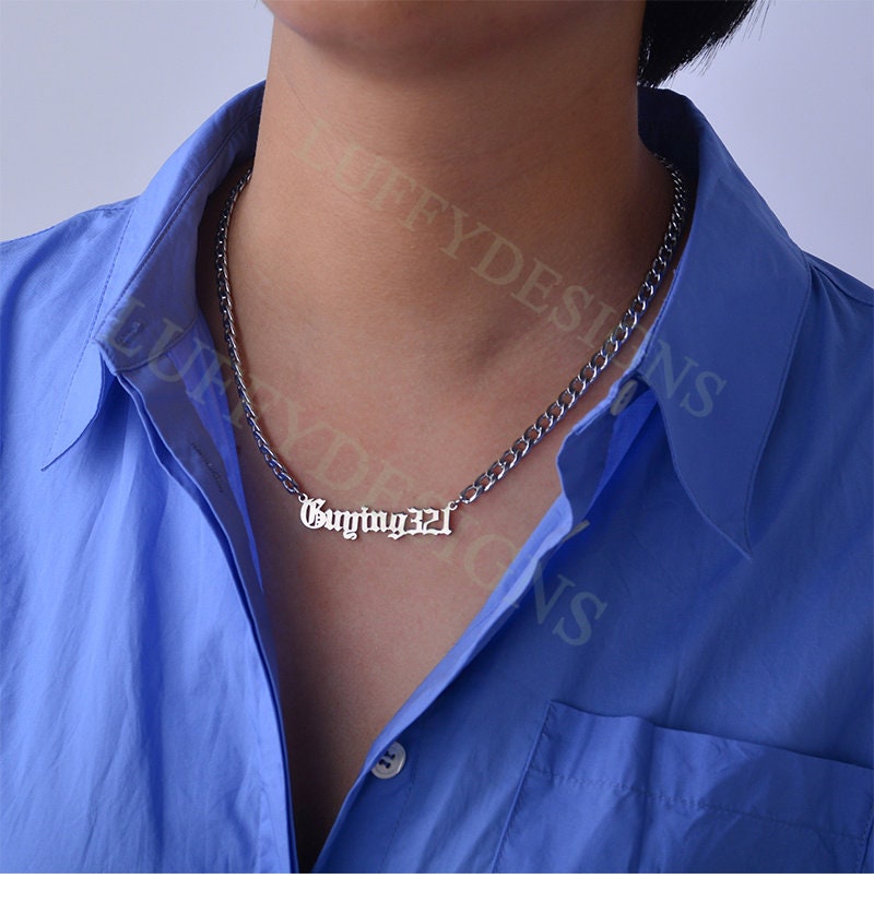 Personalized Name Jewelry, Custom Name Necklace, Custom Word Gifts, Gold Name Necklace, Mens Name Necklace, Monogram Necklace, Gift For Him