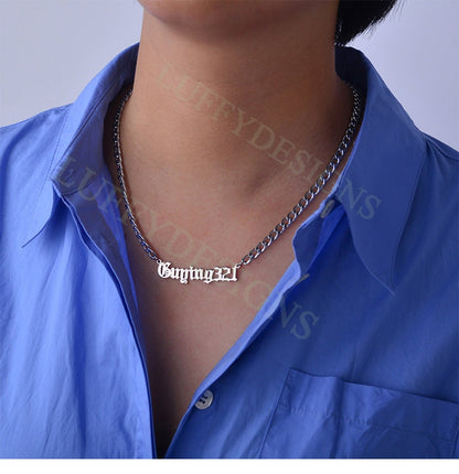 Personalized Name Jewelry, Custom Name Necklace, Custom Word Gifts, Gold Name Necklace, Mens Name Necklace, Monogram Necklace, Gift For Him