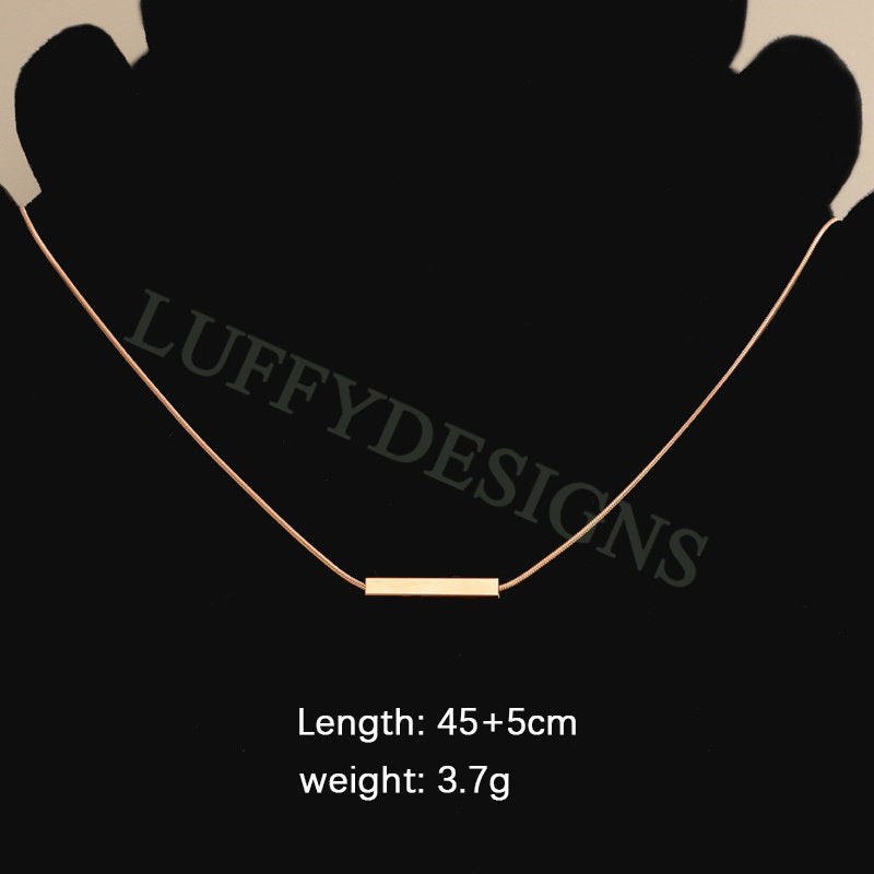 5pcs Blank 3D Bar Necklace 20x3mm, Bar Necklace Supplies, Gold Stainless Steel Blanks, Stamping Bar Necklace, DIY Engraving Bar Necklace