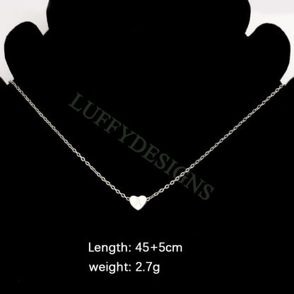 5pcs Uppercase Letter Necklace, Initial Heart Necklace, Gold Alphabet Letter Jewelry, 26 Letters Heart Necklace, Gold Letter Necklace
